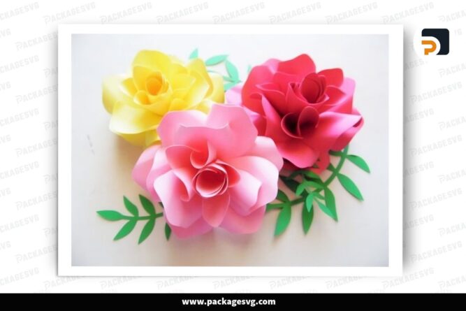 Ansley Rose Flower Template, SVG Paper Cut File (4)