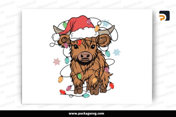 Baby Highland Cow, Christmas SVG Design Free Download