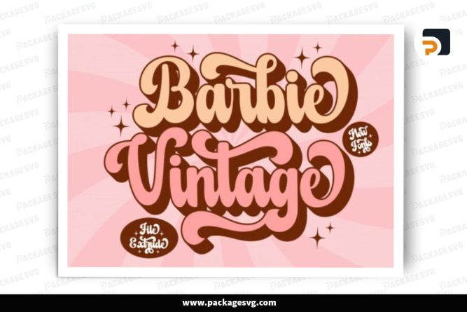 Barbie Vintage Extrude Font, OTF TTF Font Digital Download (3)