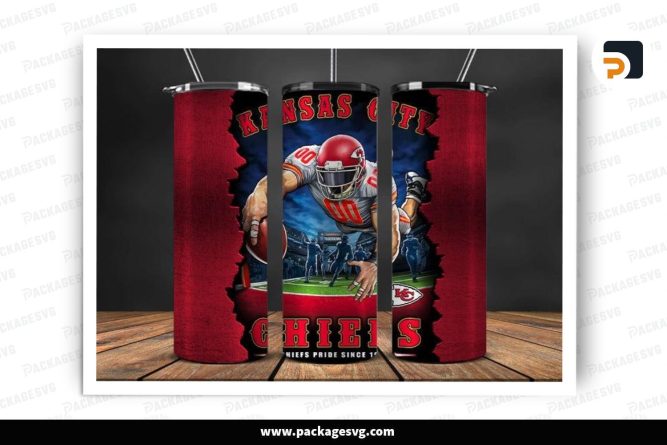 Chiefs Team Sublimation Design, 20oz NFL Skinny Tumbler Wrap (1)