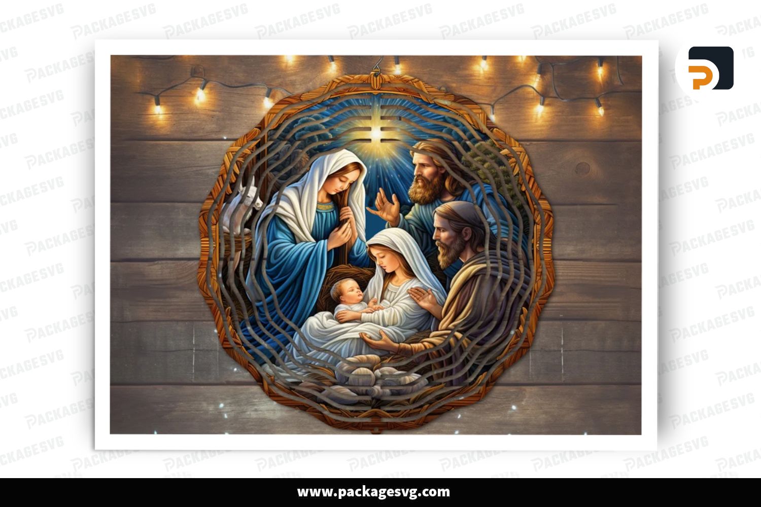 Christmas Nativity Wind Spinner PNG, Sublimation Design (2)