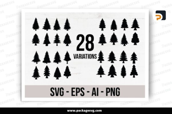 Christmas Tree SVG Bundle, 28 Designs Free Download