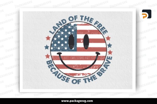 Land Of The Free Face, PNG Sublimation Design Free Download