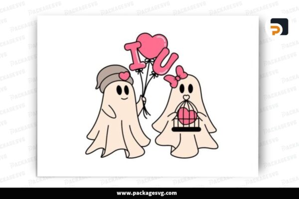 Love Ghost SVG, Valentine Design Free Download