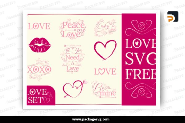 Love Set SVG Bundle, 10 Designs Free Download