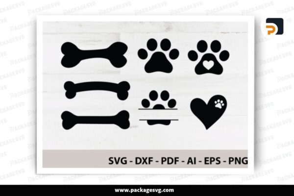 Paw Print SVG Bundle, 6 Dog Lover Designs Free Download