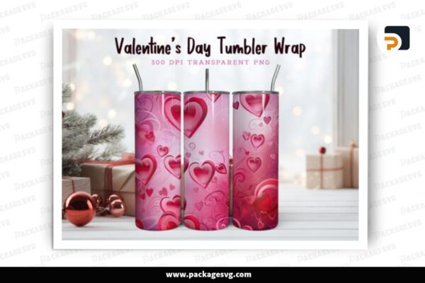 Pink Heart Sublimation, 20oz Valentine Skinny Tumbler Wrap Free Download
