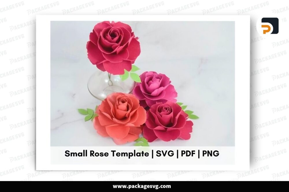 Ruby Rose Flower Template, SVG Paper Cut File (2)