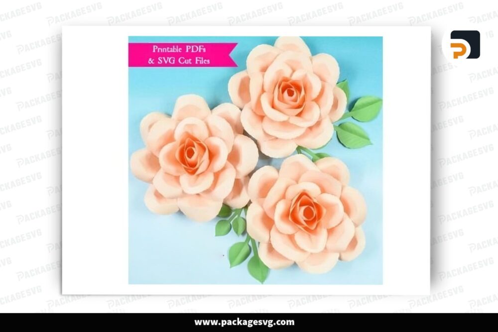 Serena Rose Flower Template, SVG Paper Cut File (2)