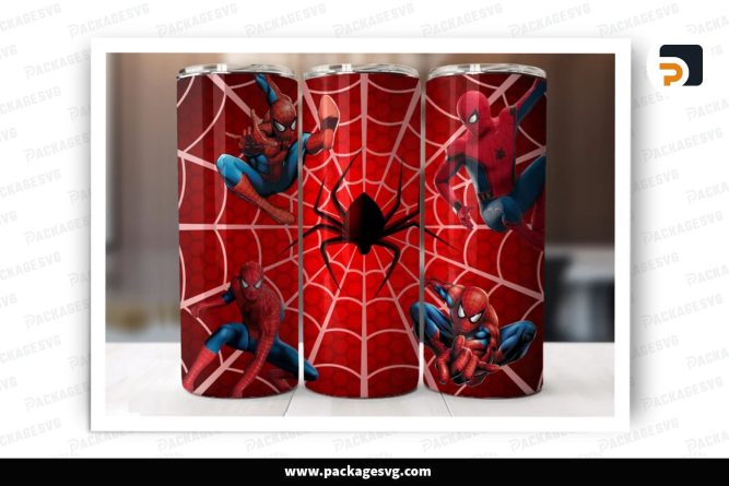 Spider Spiderman Sublimation Design, 20oz Movie Skinny Tumbler Wrap (1)