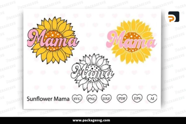 Sunflower Mama SVG Bundle, 3 Designs Free Download