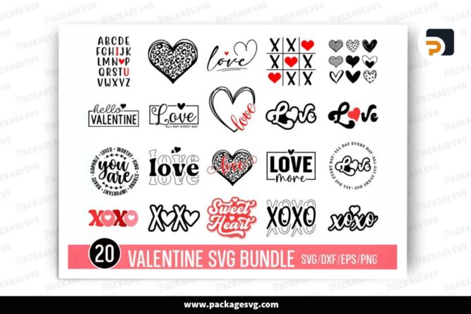 Valentine SVG Bundle, 20 Love Design Files (4)
