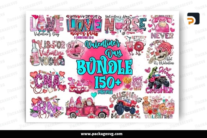 Valentine's Day Bundle, 150 PNG Sublimation Design LR8W1BPV (5)