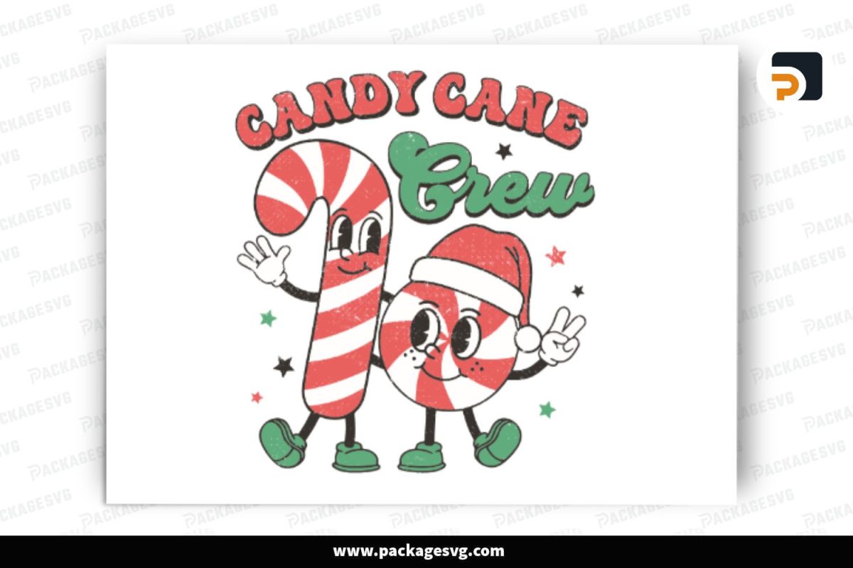 Cute Candy Cane Crew, Christmas SVG Design Free Download