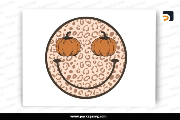 Fall Smiley Face Pumpkin SVG Design Free Download