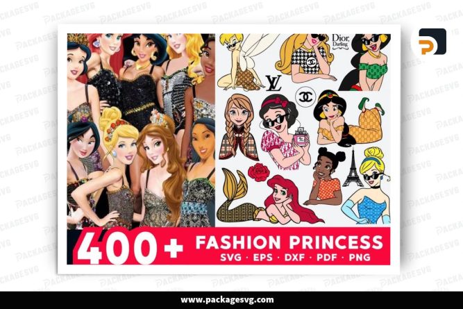 Fashion Princess SVG Mega Bundle, 400 Design Files LSMZ6PDY (2)