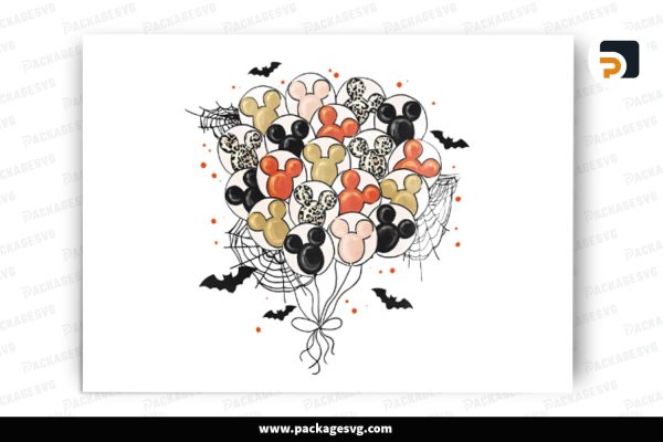 Mickey Balloon Disney Halloween, PNG Sublimation Free Download