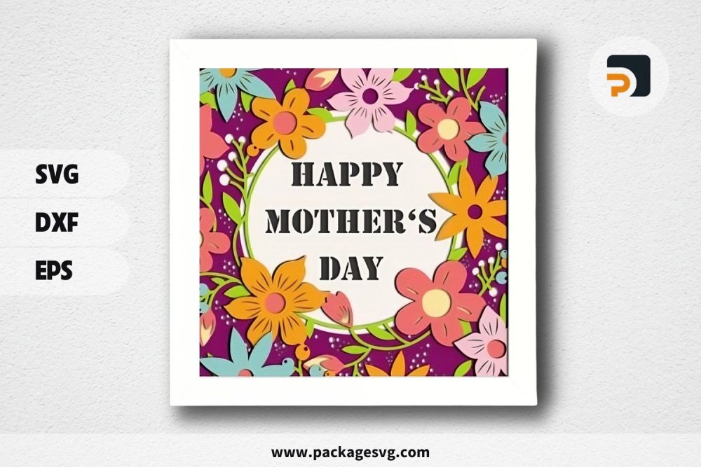 Mother's Day Flower Shadowbox, SVG Paper Cut File LS8KSBLT (2)