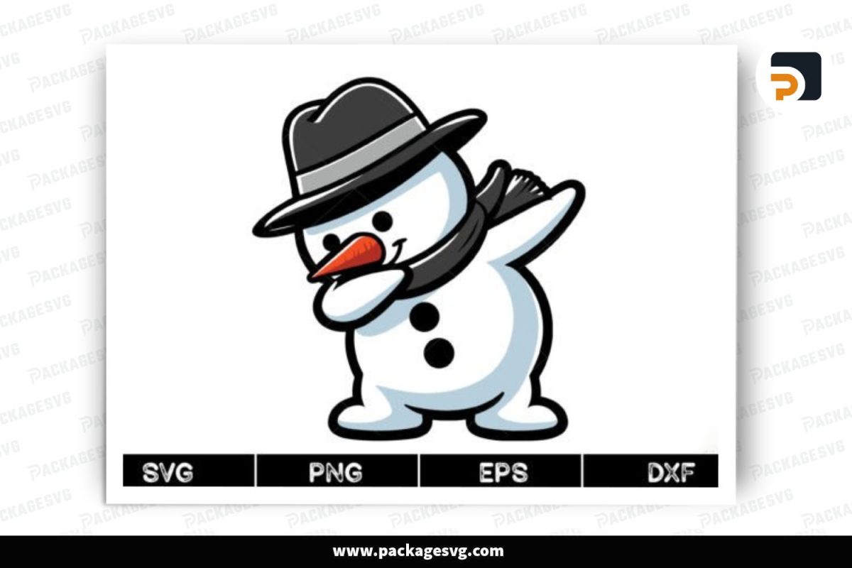Snowman Dabbing SVG Design Free Download