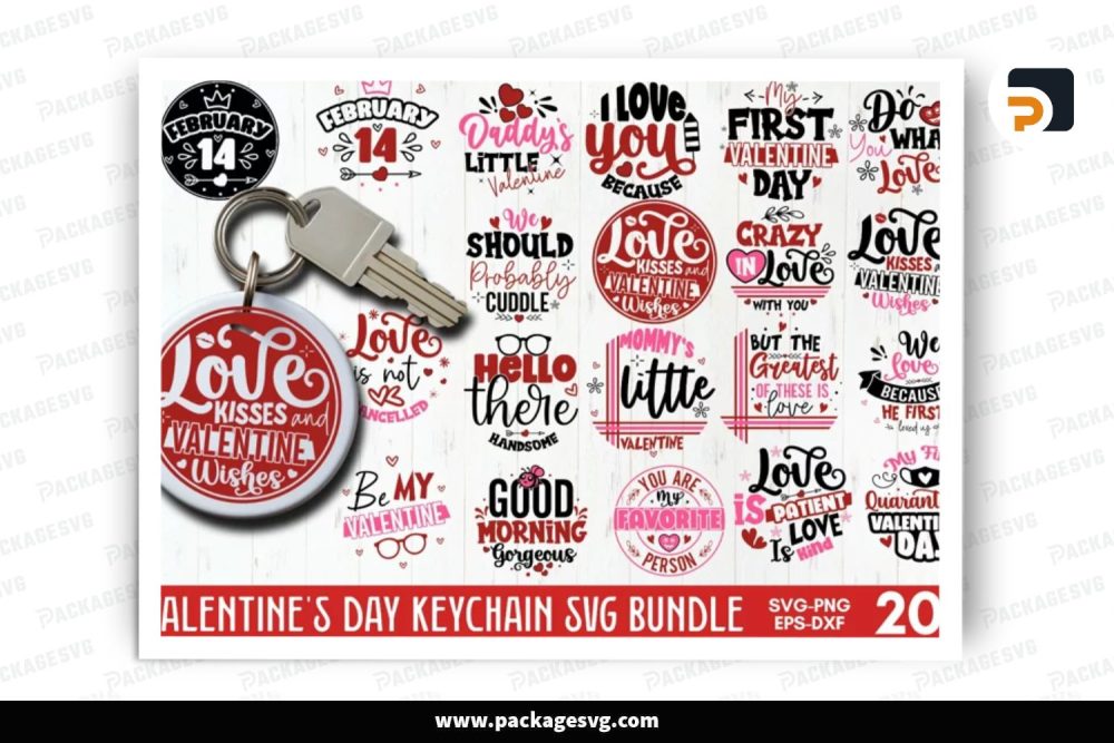 Valentine Keychain SVG Bundle, 20 Design Files LS8DR5M2 (3)