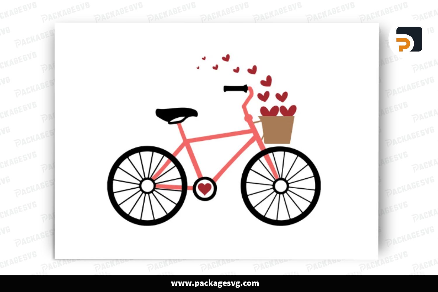 Valentine's Bike SVG Design Free Download