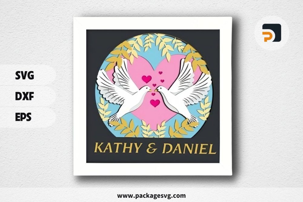 Wedding Dove Shadowbox, Valentine SVG Paper Cut File LS8KS449 (1)